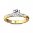 FlyerFit® 18K Yellow Gold Channel and Shared Prong Engagement Ring