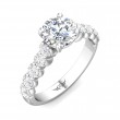 FlyerFit® Platinum Channel and Shared Prong Engagement Ring