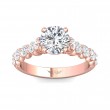 FlyerFit® 14K Pink Gold Channel and Shared Prong Engagement Ring