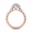 FlyerFit® 18K Pink Gold Shank And White Gold Top Channel and Shared Prong Engagement Ring