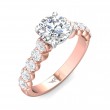 FlyerFit® 18K Pink Gold Shank And White Gold Top Channel and Shared Prong Engagement Ring