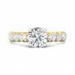 FlyerFit® 18K Yellow Gold Shank And White Gold Top Channel and Shared Prong Engagement Ring