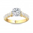 FlyerFit® 18K Yellow Gold Shank And White Gold Top Channel and Shared Prong Engagement Ring