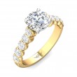 FlyerFit® 18K Yellow Gold Shank And White Gold Top Channel and Shared Prong Engagement Ring