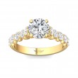 FlyerFit® 18K Yellow Gold Channel and Shared Prong Engagement Ring