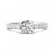 FlyerFit® 18K White Gold Channel and Shared Prong Engagement Ring