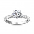 FlyerFit® 18K White Gold Channel and Shared Prong Engagement Ring