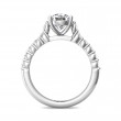 FlyerFit® 18K White Gold Channel and Shared Prong Engagement Ring