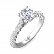 FlyerFit® 18K White Gold Channel and Shared Prong Engagement Ring