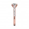 FlyerFit® 18K Pink Gold Channel and Shared Prong Engagement Ring