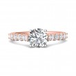 FlyerFit® 14K Pink Gold Shank And White Gold Top Channel and Shared Prong Engagement Ring