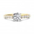 FlyerFit® 18K Yellow Gold Shank And White Gold Top Channel and Shared Prong Engagement Ring