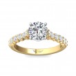 FlyerFit® 18K Yellow Gold Shank And White Gold Top Channel and Shared Prong Engagement Ring