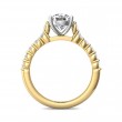 FlyerFit® 18K Yellow Gold Shank And White Gold Top Channel and Shared Prong Engagement Ring