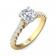 FlyerFit® 18K Yellow Gold Shank And White Gold Top Channel and Shared Prong Engagement Ring