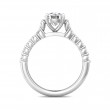 FlyerFit® 18K White Gold Channel and Shared Prong Engagement Ring