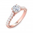 FlyerFit® 18K Pink Gold Channel and Shared Prong Engagement Ring