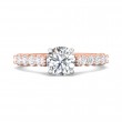 FlyerFit® 14K Pink Gold Shank And White Gold Top Channel and Shared Prong Engagement Ring