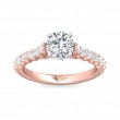 FlyerFit® 14K Pink Gold Shank And White Gold Top Channel and Shared Prong Engagement Ring