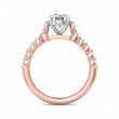 FlyerFit® 14K Pink Gold Shank And White Gold Top Channel and Shared Prong Engagement Ring