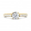 FlyerFit® 18K Yellow Gold Channel and Shared Prong Engagement Ring