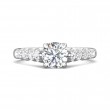 FlyerFit® 14K White Gold Channel and Shared Prong Engagement Ring