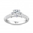 FlyerFit® 14K White Gold Channel and Shared Prong Engagement Ring