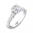 FlyerFit® 14K White Gold Channel and Shared Prong Engagement Ring