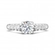 FlyerFit® 14K White Gold Channel and Shared Prong Engagement Ring