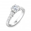 FlyerFit® 14K White Gold Channel and Shared Prong Engagement Ring