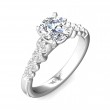 FlyerFit® 18K White Gold Channel and Shared Prong Engagement Ring