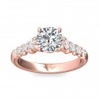 FlyerFit® 18K Pink Gold Channel and Shared Prong Engagement Ring