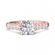 FlyerFit® 18K Pink Gold Shank And White Gold Top Channel and Shared Prong Engagement Ring