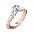 FlyerFit® 18K Pink Gold Shank And White Gold Top Channel and Shared Prong Engagement Ring