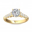 FlyerFit® 14K Yellow Gold Channel and Shared Prong Engagement Ring