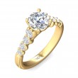 FlyerFit® 14K Yellow Gold Channel and Shared Prong Engagement Ring