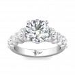 FlyerFit® 18K White Gold Channel and Shared Prong Engagement Ring