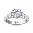 FlyerFit® 18K White Gold Channel and Shared Prong Engagement Ring