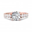 FlyerFit® 14K Pink Gold Channel and Shared Prong Engagement Ring