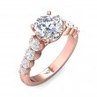 FlyerFit® 14K Pink Gold Channel and Shared Prong Engagement Ring