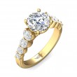 FlyerFit® 14K Yellow Gold Channel and Shared Prong Engagement Ring