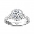 FlyerFit® 14K White Gold Channel and Shared Prong Engagement Ring