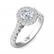 FlyerFit® 14K White Gold Channel and Shared Prong Engagement Ring