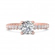 FlyerFit® 18K Pink Gold Channel and Shared Prong Engagement Ring