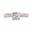 FlyerFit® 18K Pink Gold Shank And White Gold Top Channel and Shared Prong Engagement Ring