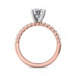 FlyerFit® 18K Pink Gold Shank And White Gold Top Channel and Shared Prong Engagement Ring