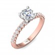 FlyerFit® 18K Pink Gold Shank And White Gold Top Channel and Shared Prong Engagement Ring