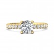 FlyerFit® 14K Yellow Gold Channel and Shared Prong Engagement Ring