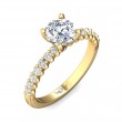 FlyerFit® 14K Yellow Gold Channel and Shared Prong Engagement Ring