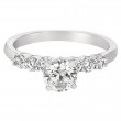 FlyerFit® 14K White Gold Channel and Shared Prong Engagement Ring